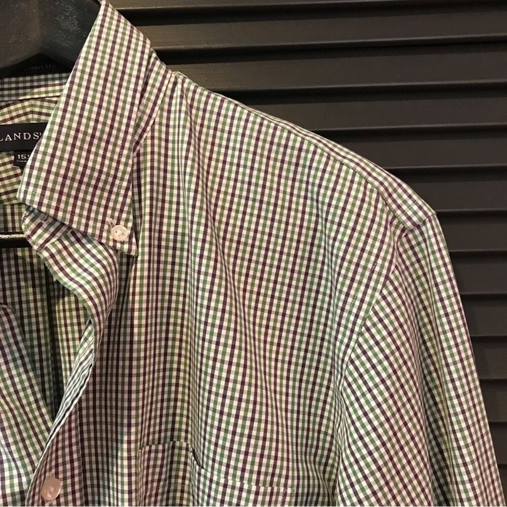 Lands End Button Down Pinpoint No Iron Oxford Shirt, Size15 1/2-32